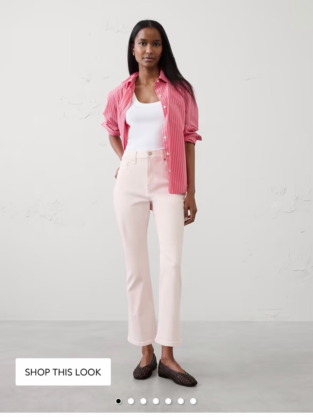 Banana Republic Cropped Straight Jeans in Pale Pink